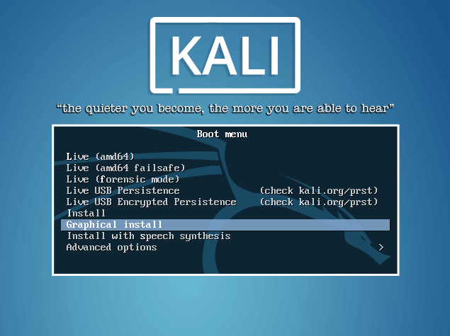 Kali Linux 启动菜单